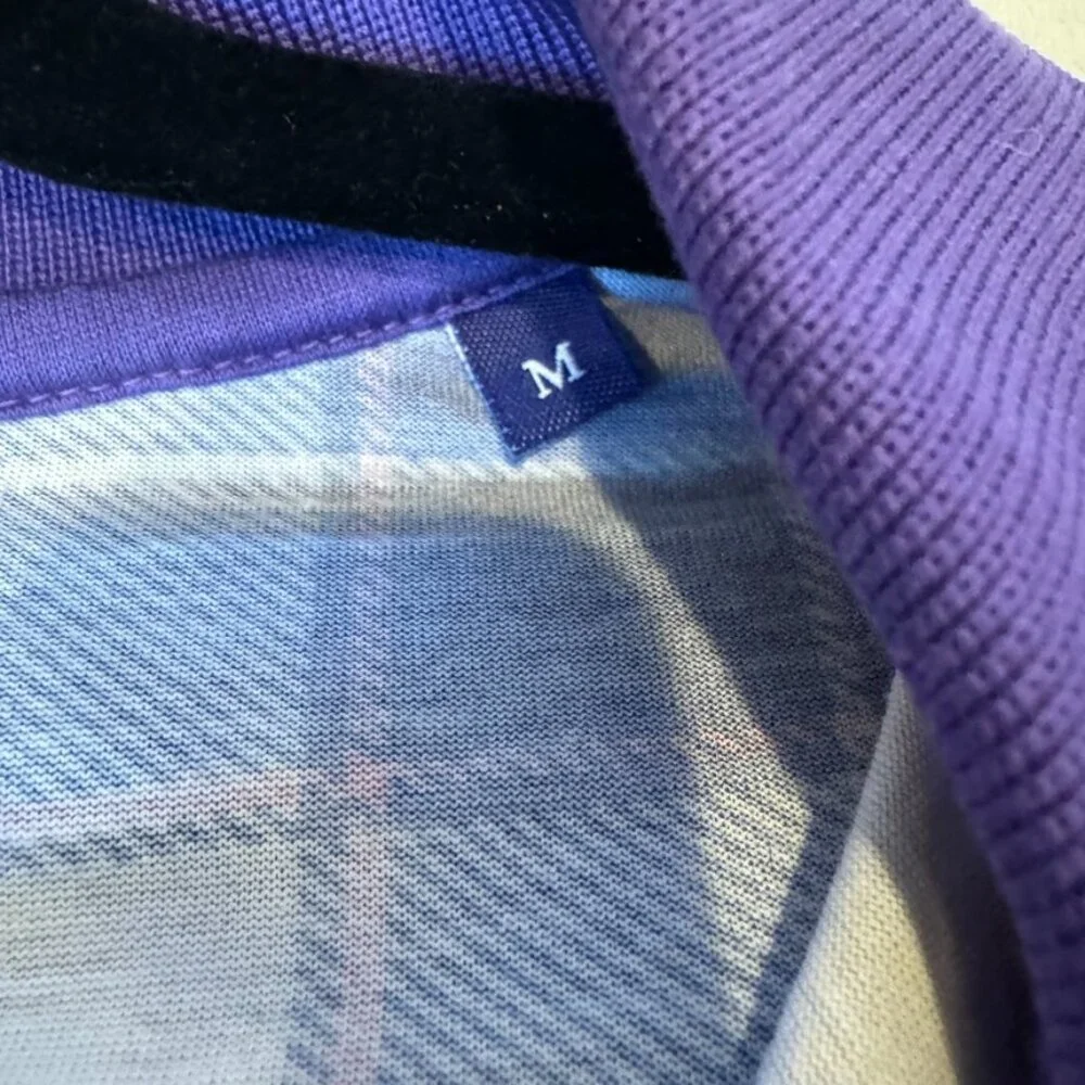 ST. ANDREWS LINKS TARTAN COLLECTION | Purple Tartan Golf Polo Size Medium - Picture 11 of 11